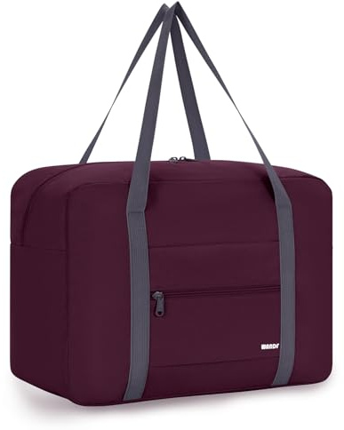 Bagaglio a Mano 40x30x20 Ryanair Wizzair Borsone da Viaggio per Aereo, Borsa Parto Ospedale Mamma, Borsa per Palestra, Weekend per Uomo e Donna di WANDF (Colore Vino 24L)