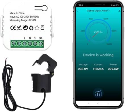 RANRAO Contatore di elettricità intelligente Contatore di energia Contatore di KWh Contatore di energia Contatore di elettricità Zigbee Contatore di consumo energetico Guida DIN, con convertitore di
