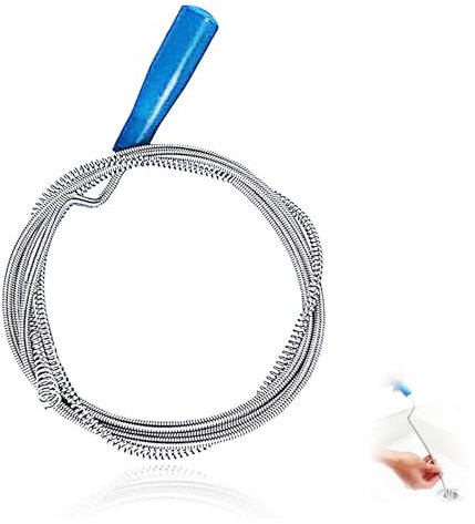 Sonde de debouchage, 3 Mètres Spirale Deboucheur avec Foret, pour Lavabos, Baignoires, Toilettes