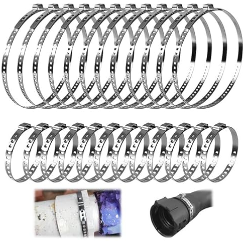 30 Pièces Collier de Serrage Inox, Collier de Serrage Métallique, 20-120mm Pince a Collier Durite, Collier Soufflet Cardan pour Tuyau D'eau, Câble, etc
