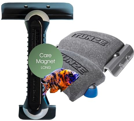 Tunze Care Magnet Long I Aquarienreiniger für 10-15 mm Glasstärke I schlanker Scheibenreiniger mit Abgerundeter Edelstahlklinge I Algenmagnet mit stark minimierter Kratzgefahr I Aquariumglas-Reiniger