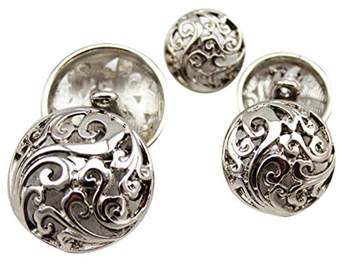 Glixoft 10 Pièces De Boutons Métalliques Creux De 20mm, Ensemble De Boutons De Costumes Vintage, Boutons De Vêtements pour Costumes De Blazer, Uniforme De Manteau, Boutons De Remplacement