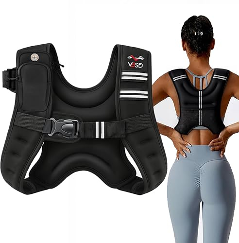 VBSD Weighted Vest Woman 6LB Weight Vest for Women Men Body Weight Vests for Walking Strength Training Running Workout Jogging Fitness Black