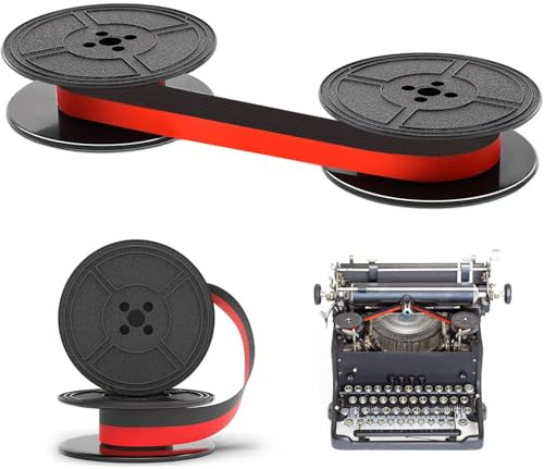 JDCMEI 2 stycken färgband för skrivmaskin, skrivmaskinband, nylon typwriters färgband universell, dubbel spole, skrivmaskiner färgband kompatibel med klassiska modeller DIN 2103 32755