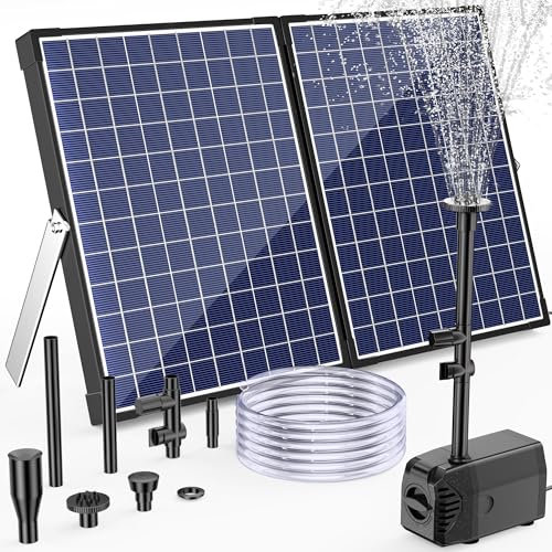 Biling Pompa solare per laghetto, 35 W, fontana solare per esterni, 1500 l/h, fontana solare con tubo dell'acqua da 2 m, pompa solare con filtro 5 m, lunghezza del cavo 2,5 m, altezza di mandata