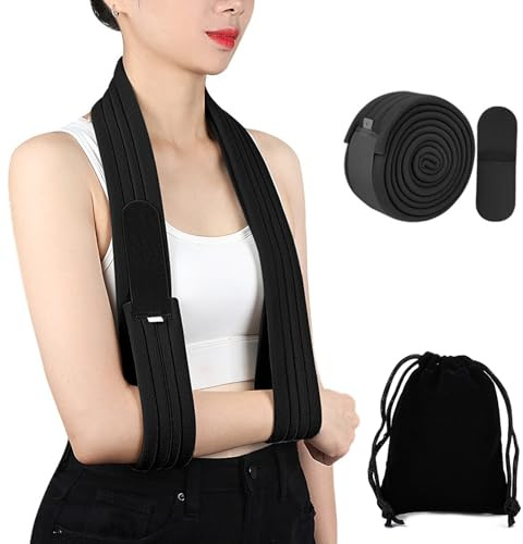 Belligern Arm Sling Black Adjustable Injuries Shoulder Sling for Wrist and Shoulder for Men Women One Size Fits All