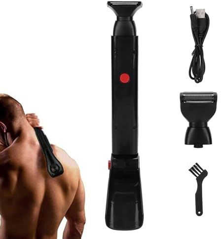 Eventerde Rasoio Elettrico Per Capelli Sulla Schiena, Rasoio Per La Schiena Uomo Con Impugnatura Regolabile, Back Hair Removal And Body Shaver, Rasoio Corpo Indolore Per Petto, Schiena, Gambe E Stomac