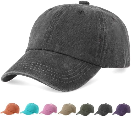 Initlove Kids Baseball Cap Adjustable Sun Hat for Girls Boys Outdoor Activities Black