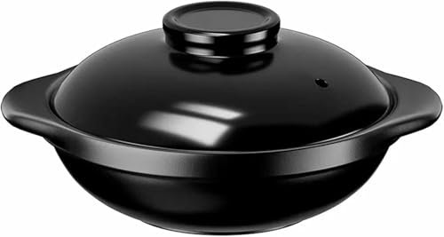 Pentola in Ceramica con Coperchio, casseruola per Ristorante, pentola in Terracotta per Cucinare cibi deliziosi, casseruole Basse per brasare