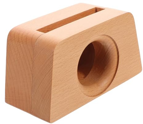 HOMSFOU Soporte de Madera para Teléfono con Amplificador de Sonido Trapezoidal Diseño Único Orificio Soporte Versátil para y Visualización de Videos Compatible con Móviles y Tablets