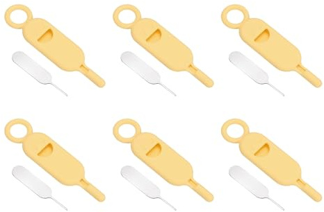 PATIKIL Herramienta de extracción de soporte de tarjeta SIM, 6 pines de tarjeta SIM, abridor de agujas, bandeja de expulsión, pines de expulsión para teléfonos celulares, tabletas, routers, color