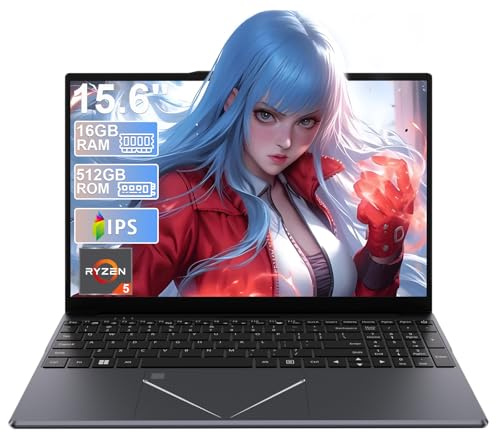 DREAMFYRE 15.6 Inch Laptop 16GB DDR4 512GB SSD, Ryzen 5 3500U (Up to 3.7 GHz) W11 Pro Gaming Laptop PC Touch ID Laptops Computer Support 2.4/5G WiFi Bluetooth USB 3.0 x 2, Audio Jack x 1, HDMI x 1