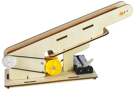 CoudarTitie Modelo de Cinta Transportadora Juguete Educativo Manualidades Experimento Tecnológico Madera