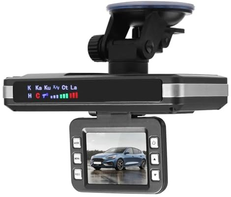 Rilevatore radar e telecamera da cruscotto 2 in 1 - Rilevamento della velocità anti-radar con avvisi vocali per una maggiore sicurezza di guida
