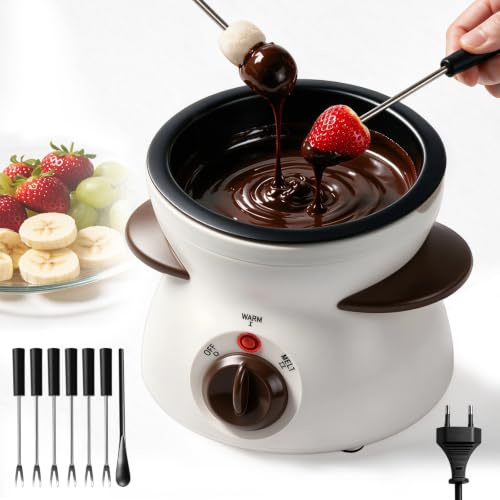 Elektrisk chokladfondue, 250 ml chokladfontän enhet 2 temperaturkontroll