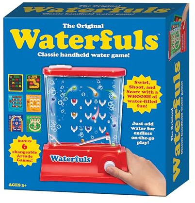 Playmonster Original Waterfuls Classic Handheld Water Games – Kids Games, Retro Travel Games, Fidget Toys for Kids, Autism Toys, 6 Interchangeable Back Panels, Screen Free Play, Portable, Ages 3+