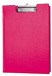 MAUL Schreibmappe A4 | Mappe aus Pappe mit Folienüberzug zum Zuklappen | Dokumentenmappe A4 mit Fach für Papier | Praktische Dokumententasche zum Aufhängen | Aktenmappe für Büro | Pink
