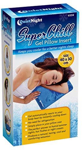 Quietnight Superchill Gel Pillow Insert Mat | Cooling Gel Pad | Helps Improve Quality of Sleep | Ideal for Flu Fevers Night Sweats | 40 cm x 30 cm