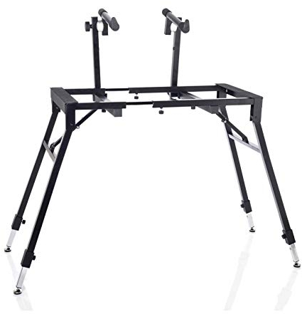 MUSIC STORE B-99 TN A, Stabiler Keyboardständer, 2 Auflagen, Höhenverstellbar, Schwarz, 12.8 kg