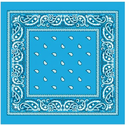 WedDecor Turquoise Blue Cotton Bandana Head Scarf 55cm, Pack of 1