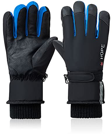 Andiker Gants de Ski, Gants de Snowboard imperméables pour Homme, Gants Thermiques d'hiver en Polaire pour Le Ski, l'escalade et Le Cyclisme