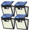 Solar Lights Outdoor Garden, LED Solar Security Light Outdoor Motion Sensor with 3 Modes, 270° Wide Angle IP65 Waterproof Solar Powered Light Outside for Wall Shed Fence Garage (4 Pack)