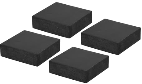 PATIKIL Tampons en Caoutchouc Anti-Vibrations, 4 Pièces, Tapis d'Isolation Des Vibrations Carrés 1,97 x 1,97 x 0,6 pour Climatisation HVAC, Lave-Linge, Sèche-Linge, Noir