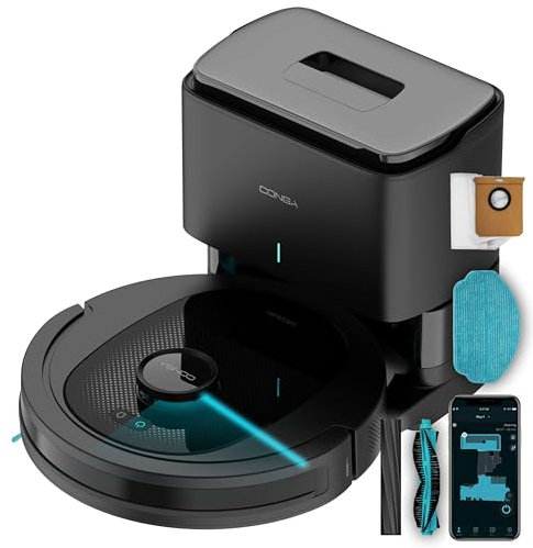 Cecotec Robot Aspirador Base Autovaciado Conga 8490 Ultimate Ultra Power Home. Navegación Láser, 7000Pa, App, Base de 2,5L, 170min Autonomía, Cepillo Central de Silicona de Mascotas