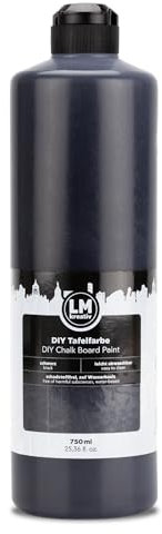 LM-Kreativ Peinture pour tableau noir 750 ml - Noir - Peinture tableau noir pour des inscriptions créatives à la craie. Décorations sur bois, métal, verre et murs. Facile à appliquer, non toxique et
