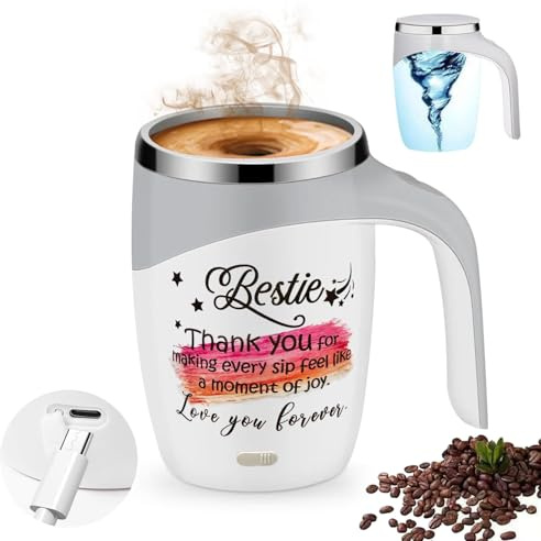 Tazze da caffè automatiche magnetiche auto-mescolanti, tazza elettrica ricaricabile, per caffè, latte, cacao e altre bevande, regalo ideale per migliori amici, migliori amici, migliori amici