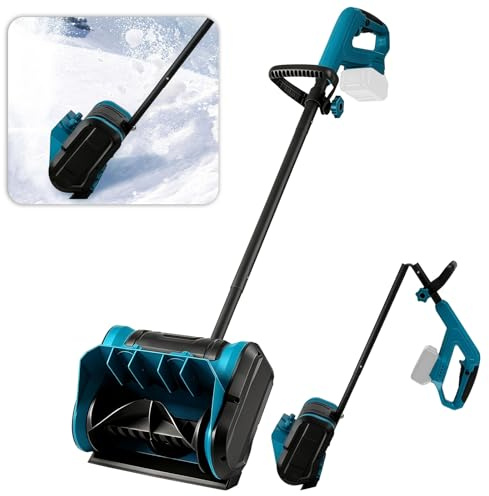 Roadtime Spazzaneve a batteria per Makita da 18 V (senza batterie), 1000 W, spazzaneve senza spazzole, 3300 RPM, manico per pala da neve 1,3 m, distanza di lancio 8 m, larghezza di lavoro 30 cm