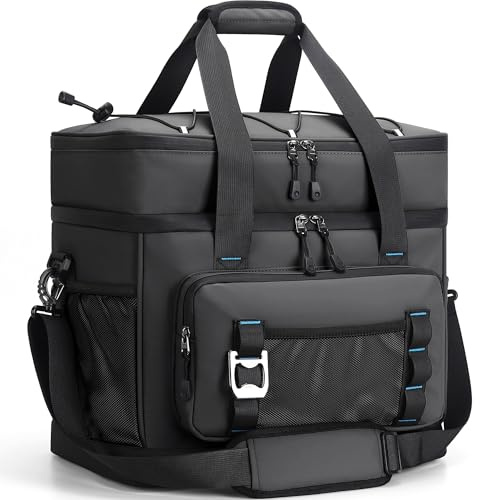 Youngoa Cool Bag, 40L Large Insulated Foldable Cool Box, Waterproof Portable Double Thermal Cooler Picnic Bags