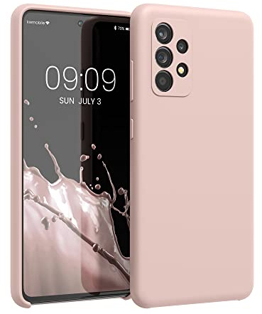 kwmobile Hülle kompatibel mit Samsung Galaxy A52 / A52 5G / A52s 5G Hülle - Silikon Handy Case - Handyhülle weiche Oberfläche - kabelloses Laden - Altrosa matt