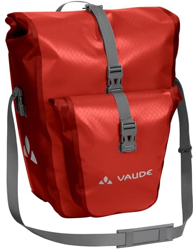 VAUDE Fahrradtasche für Gepäckträger Aqua Back Plus Single 1 x 25 L in rot, Hinterradtasche wasserdicht, Fahrrad Gepäckträgertasche hinten, einfache Befestigung – Made in Germany