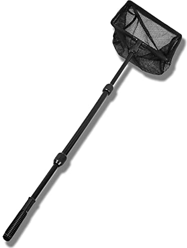 Dtoterul Fischnetz für Aquarien Ausziehbares Fischernetz Schwimmender Fischkescher Fischernetz Fischkescher Zusammenklappbare Teleskopstange Feinmaschiges Netz für Aquarien für Süß und Salzwasser