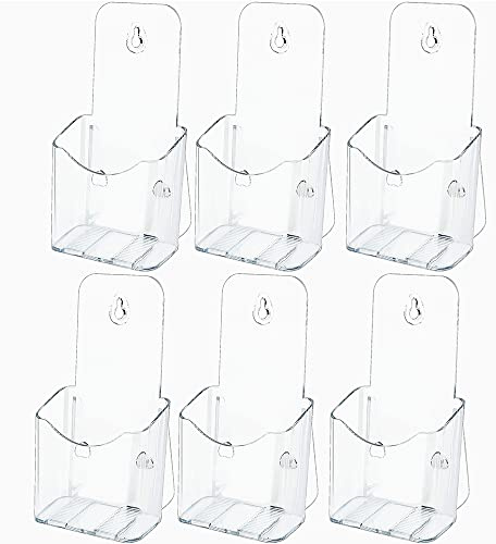 Niciksty 6 Porta Folletos de Acrílico Transparente A6 para Pared o Mesa – Soporte para Folletos, Menú, Revistas, Panfletos y Volantes