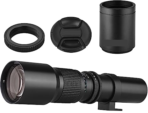 500mm/1000mm f/8 High Power Camera Telephoto Lens MF with 2X Converter Lens, for Nikon D40 D60 D90 D100 D200 D300 D500