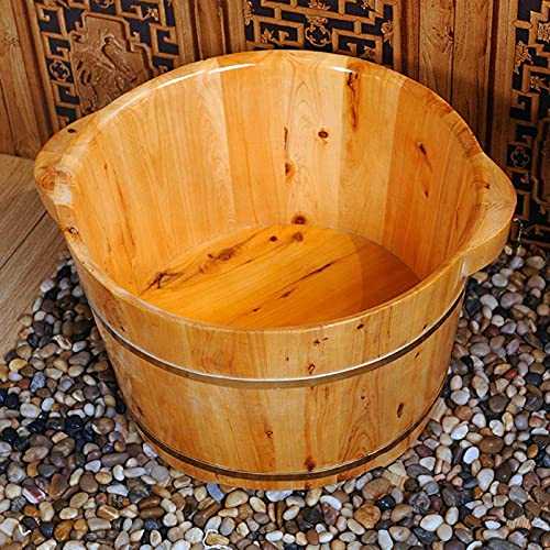 BROGEH Fußbadeeimer aus natürlichem Holz, Zypressen-Fußbadeeimer, Haushalts-Fußbadefass, Waschen von Gesicht und Wäsche, Holzfass für Erwachsene, hoher Ehrgeiz Hopeful