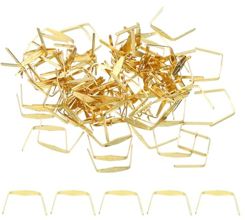PATIKIL 10x12mm Ganci per Lampadari Cristalli, Accessori per Lampade in Cristallo 300Pz Clip per Cristalli per Fissare Parti di Cristallo, Sostituzioni per Lampadari, Oro