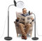 Lente d'ingrandimento da pavimento - Vetro 5X con luce e supporto, LED 5 modalità di colore, lampada dimmerabile continua, braccio oscillante regolabile, lampada d'ingrandimento illuminata per