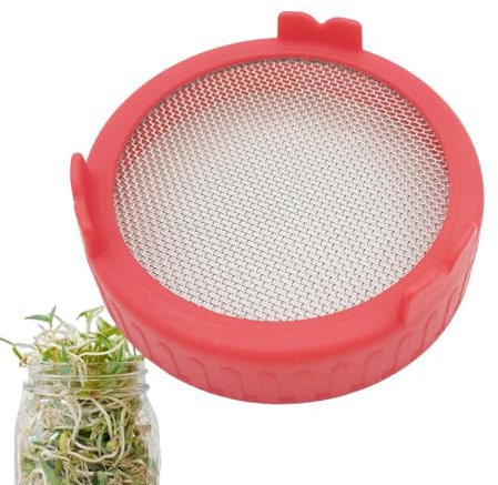 Tapas de tarro de germinación – Tapas portátiles de pantalla para tarros de albañil | Tapas versátiles para tarros de masón, tapas de germinación, kit de cultivo de microverdes, tapa de conserva,