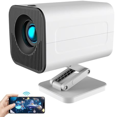 QIAOLET Mini Projecteur Portable 130 ANSI Lumens 720P Projecteur Video WiFi 6 Miroitement d'écran Videoprojecteur Compatible avec téléphone/TV Stick/HDMI/USB