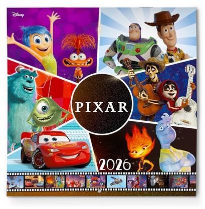 Calendario Disney 2026 - Calendario Pixar 2026 con los Pósters de las Películas - Planificador Mensual 2026 de pared con espacio para anotar (30x30 cm) (12 meses)(Pixar)