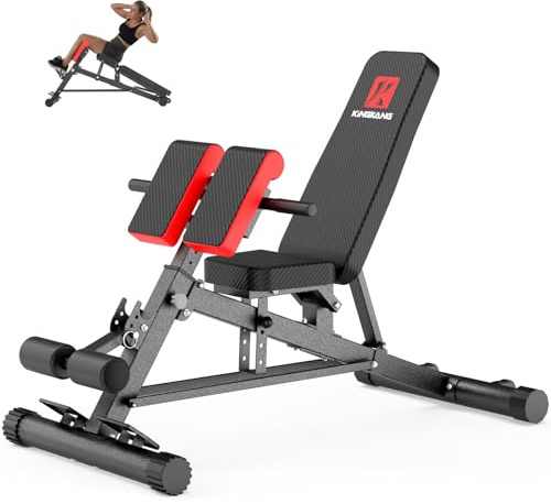 K KiNGKANG Adjustable Weight Bench,Multi-Functional Roman Chair for Full All-in-One Body Workout Hyper Back Extension and Sit up
