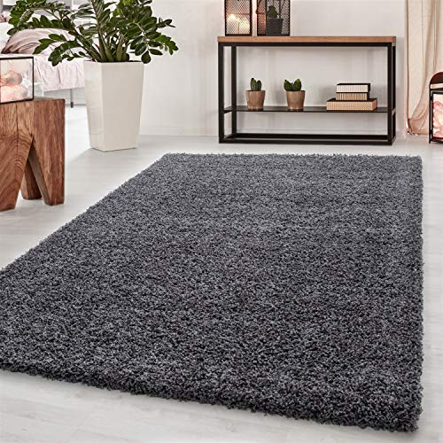 Abaseen Small Large Shaggy Rug Modern Rugs Living Room Extra Large Small Medium Rectangular Size Soft Touch Thick Pile Living Room Area Rugs Non Shedding (Dark Grey, 160x230 cm)