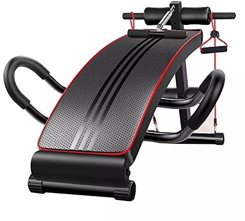 Fitness Tech - Banco de Musculación - Banco de Abdominales con Bandas - Ajustable, Ergonómico - Superficie 29,5 x 90 cm