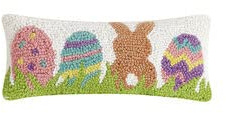 Peking Handicraft 30TG1084C05OB Bunny with Eggs Pillow, 12-inch Length