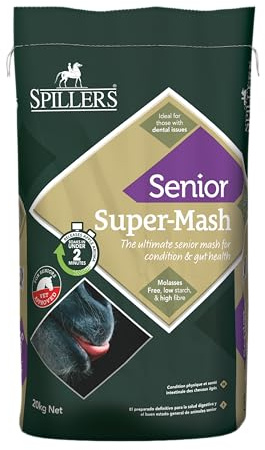 SPILLERS Super-Mash Senior Horse Feed 20kg - High in Digestible Fibre to Support Gut Health - Veteran Horse Feed Pellets with Vitamins E & C - Ideal for Senior Horses with Poor Teeth