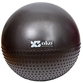 Netsportique Rutschfester Gymnastikball - 55cm - Dunkelgrau - Ideal für Fitnesstrainings, Yoga und Pilates ! Neue OKO Reihe