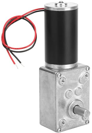DC 12 V växelmotor med växellåda, hög torsionshastighet, reducerar elektrisk växellåda, vändbar snigel, 8 mm axel, permanent magnet, styr (12 V, 50 varv/min)